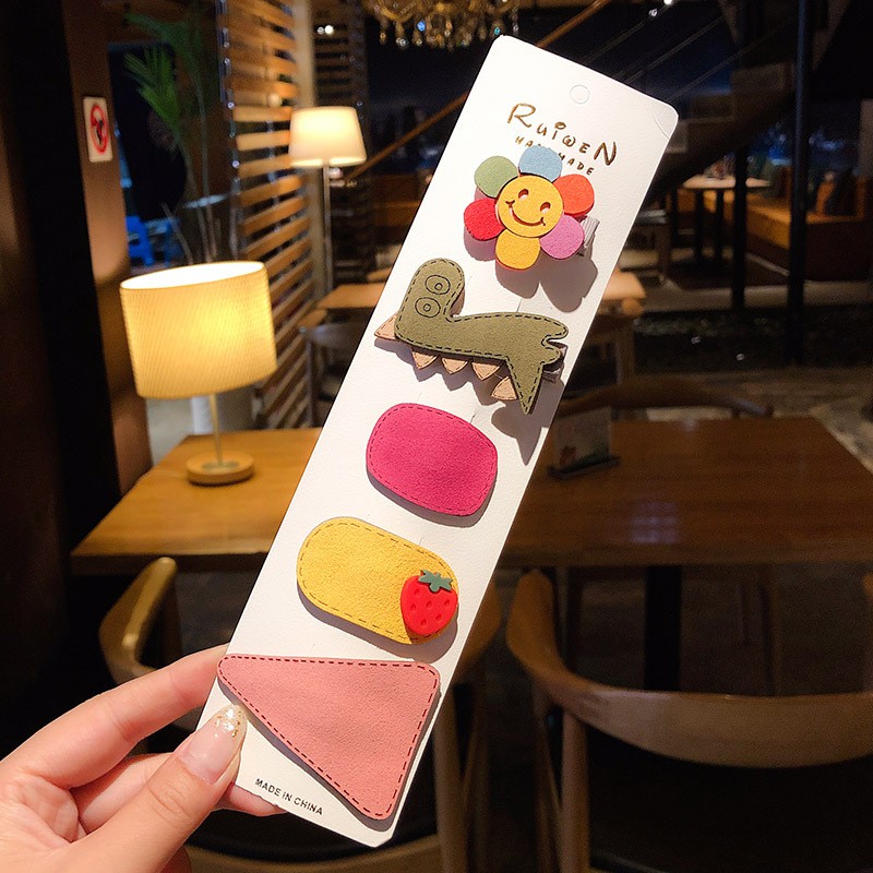 Set 5 Kẹp Tóc Cho Bé Gái Hình Trái Cây, Rau Củ, Thú Cưng Dễ Thương - Phong Cách Hàn Quốc - Giao mẫu ngẫu nhiên