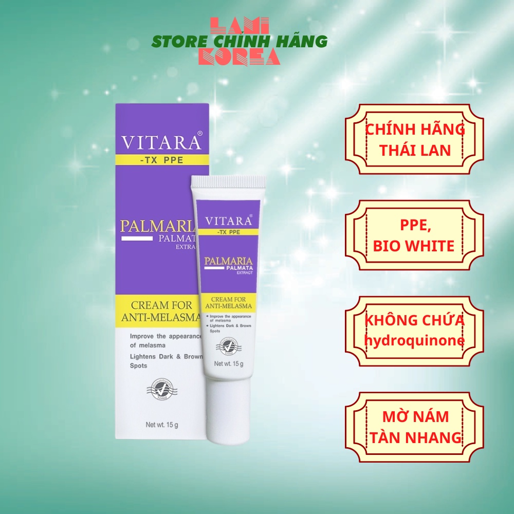 Kem thoa nám tàn nhang đồi mồi Vitara - TX PPE 15g chống lão hoá phục hồi da dưỡng trắng da chính hãng thái lan