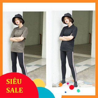 Áo thun tay lỡ cổ trụ trơn - form rộng nam nữ bận được