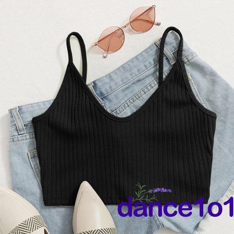 Áo hai dây nữ hở lưng cổ chữ V màu trơn thời trang mùa hè