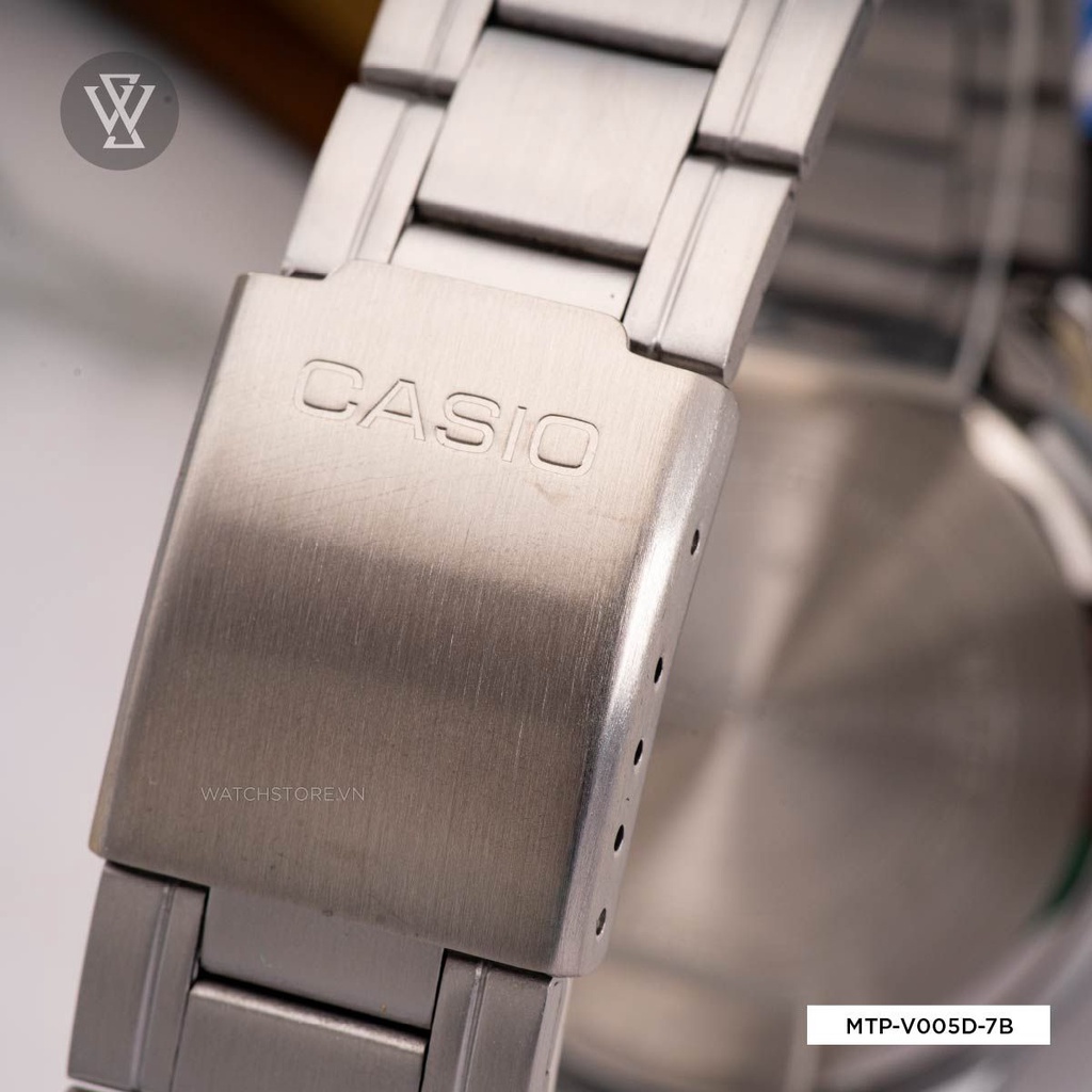 Đồng Hồ Quartz Nam Casio WATCHSTORE MTP-V005D-7BUDF Thiết Kế Mặt Kính Khoáng 40mm, Dây da Và Vỏ Thép Không Gỉ