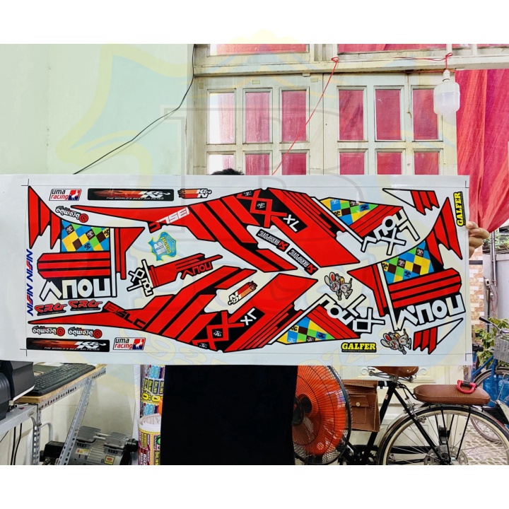 ( Quí khách vui lòng mang ra tiệm cho thợ dán ) Tem novou 4 lx đỏ đen