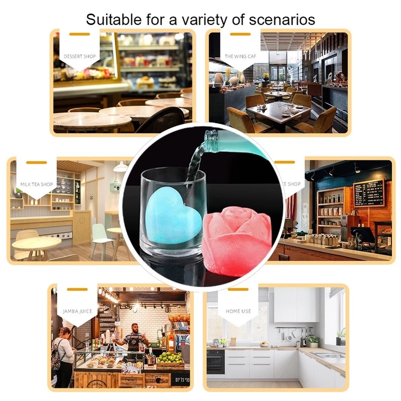 Khuôn Silicone Làm Đá Hình Hoa Hồng 3D