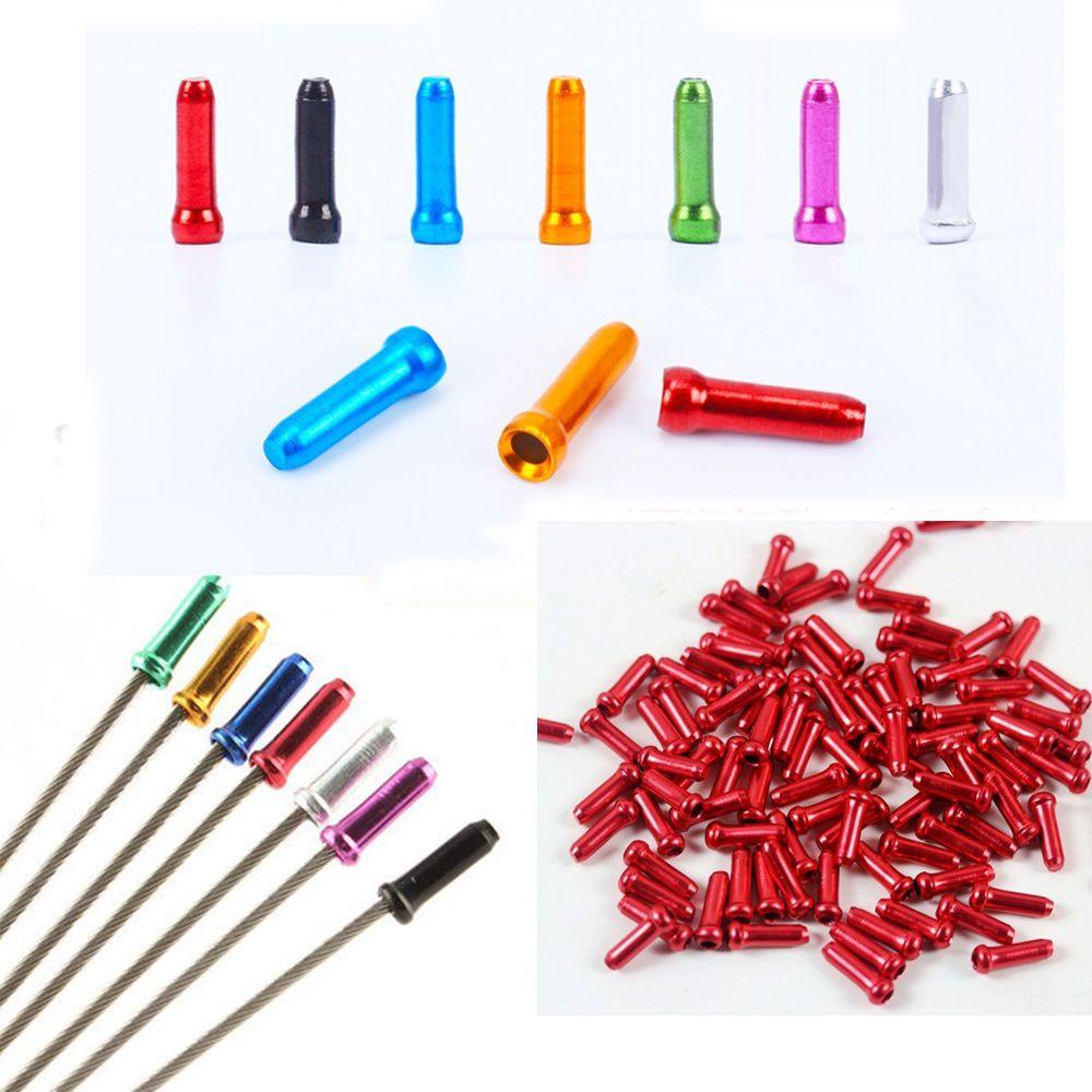 Set 50 / 100 Đầu Dây Phanh Xe Đạp Bằng Hợp Kim Nhôm Nhiều Màu