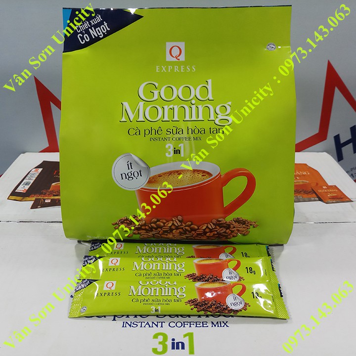 Cà phê sữa ít ngọt Good morning Trần Quang 432g (24 gói dài nhỏ * 18g)