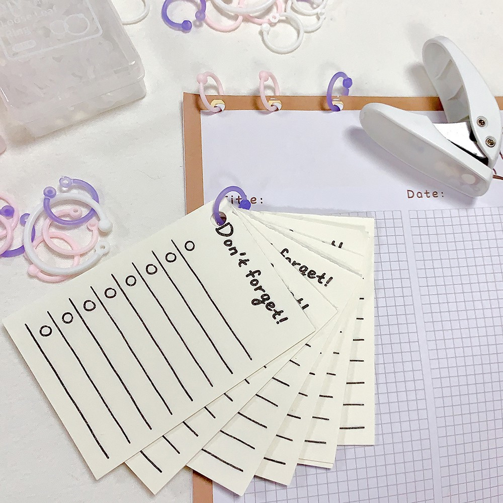 Set 10 vòng nhựa xỏ gáy sổ tay ghi chép nhiều màu sắc tiện lợi
