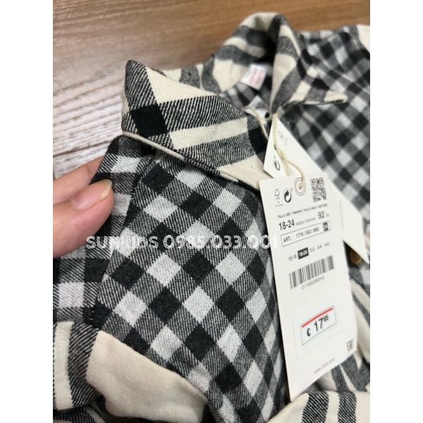 Áo váy sơ mi bé gái Babydoll kẻ caro