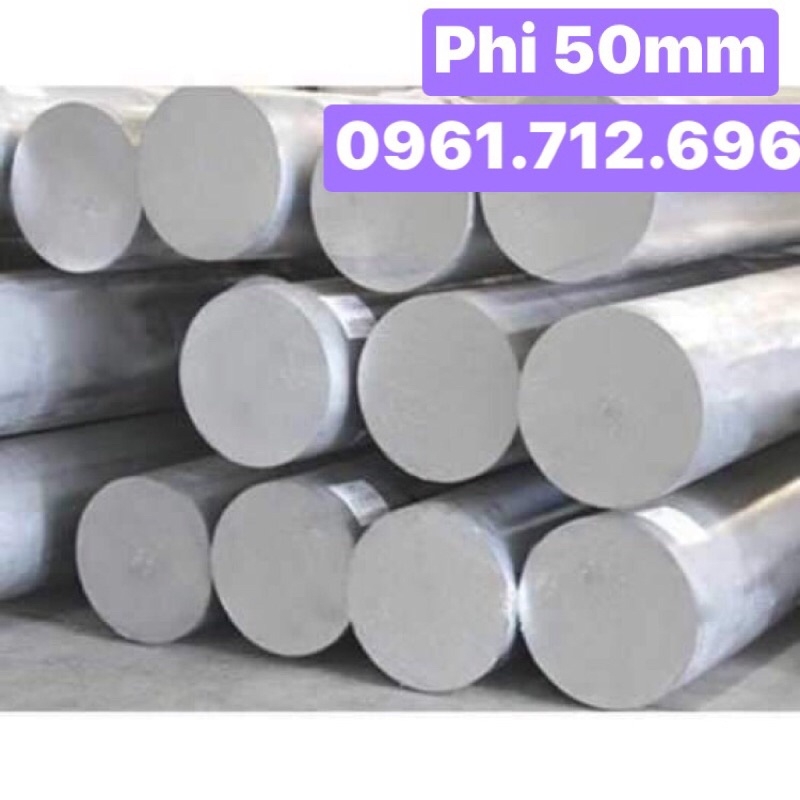 Trục nhôm tròn đặc A6061- phi 50mm dài 50cm( xuất xứ Hàn Quốc )