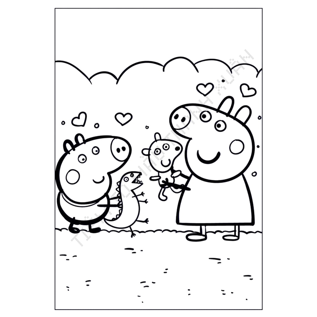 Set 10 Tờ Tranh Tô Màu Hình Heo Cute Cho Bé Tô Màu Sáp, Màu Chì - Tiệm Tô Màu Thanh Xuân