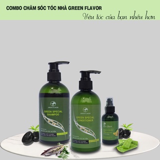 Bộ 3- dầu gội - dầu xả - tinh dầu bưởi green flavor chăm sóc kích thích mọc tóc giảm gãy rụng.