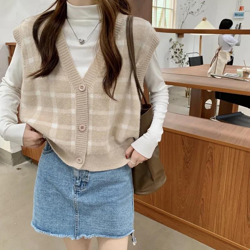 Áo cardigan NZN dệt kim sát nách 4 màu sắc tùy chọn phong cách Hàn Quốc retro thời trang dành cho nữ