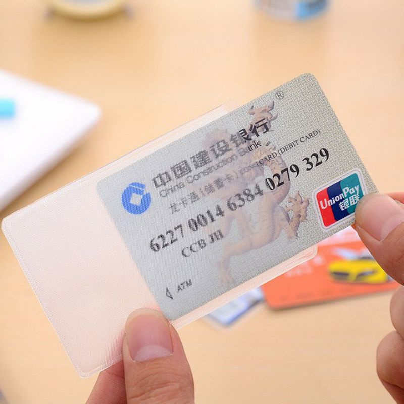 Vỏ bọc thẻ ATM CMND thẻ học sinh bảo quản Card - Túi đựng căn cước trong suốt bảo quản thẻ 1 mặt nhám chống vân tay