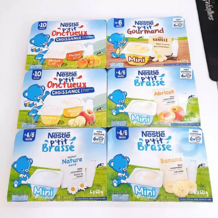Váng Sữa Nestle vị Vani Pháp 6m+ ( 6 x 60gr) date 2021 [Sỉ_lẻ]