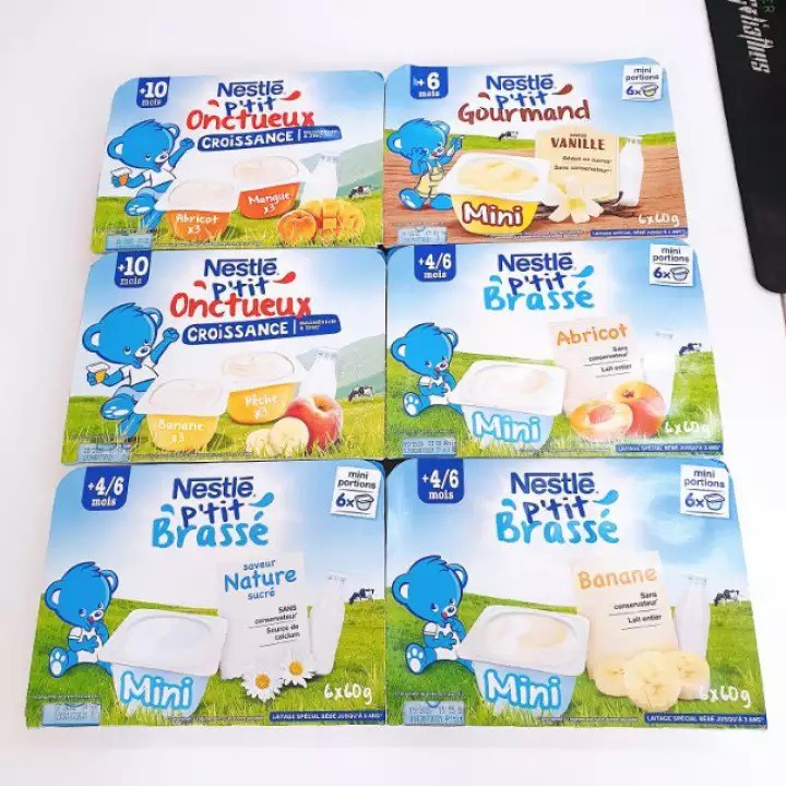 Váng sữa Nestle vỉ 6 hộp 60gr*6 - Pháp (6m+) date 2021