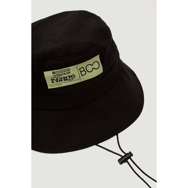 Mũ bucket hat BOO Doremon tròn vành dây rút mũ tai bèo trơn màu đen