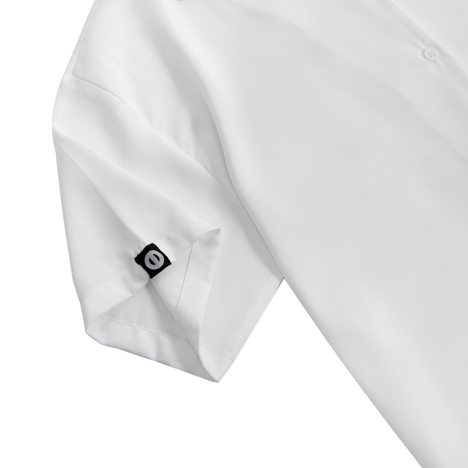 Áo sơ mi nữ form rộng tay lỡ, vải lụa mịn ít nhăn local brand ONTOP màu trắng - Basic Shirt