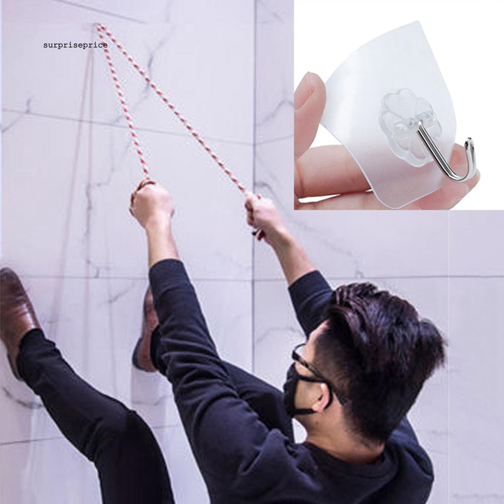 Set 6 móc treo đồ dán tường bằng nhựa PVC trong suốt tiện dụng