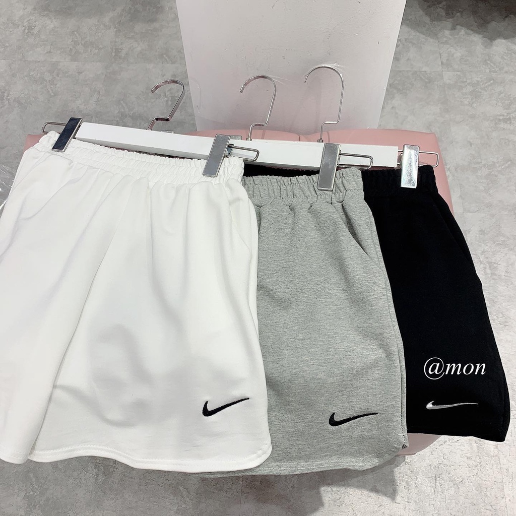 2101637 Quần short nỉ ulzzang - quần short da cá thêu hình 3 màu freesize | BigBuy360 - bigbuy360.vn