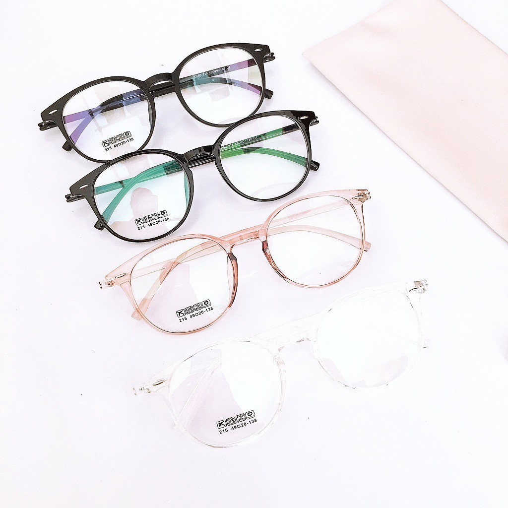 [CỰC SÔC] Kính cận tròn 215 nhận cắt mắt cận viễn loạn mã 30 ( tặng kèm hộp đựng kính )