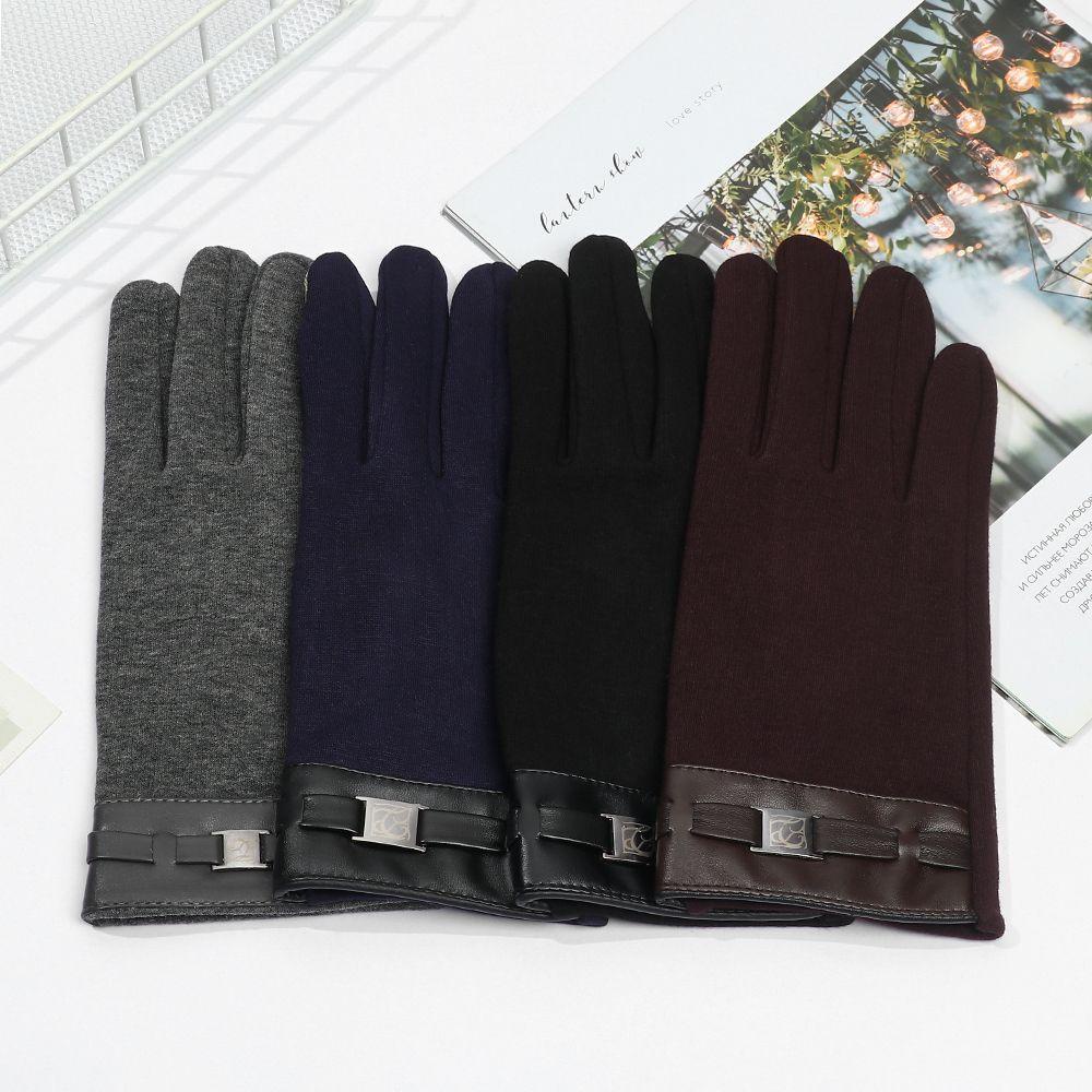 BSUNS Găng Tay Da PU Lót Nhung Giữ Ấm