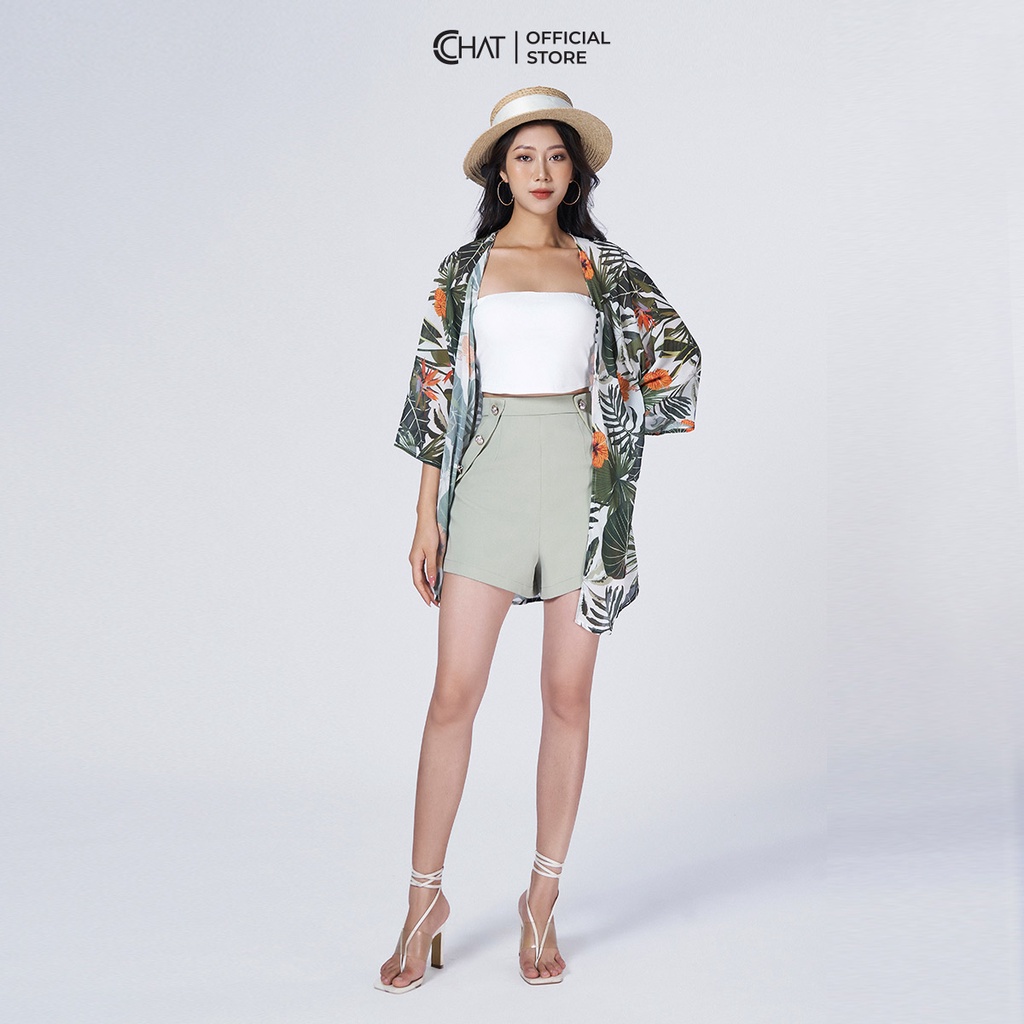Áo Khoác Nữ 𝐂𝐂𝐇𝐀𝐓 Kimono Chất Voan Mềm Mại Phong Cách Trẻ Trung Năng Động 92ADV4001ST