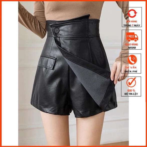 [QUATANG-KTYTT]  Quần Váy Da Nữ Lưng Cao Thời Trang m333