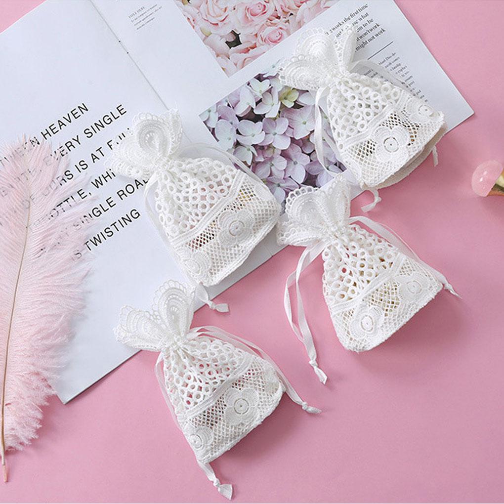 Túi Dây Rút Chất Liệu Cotton Lanh Ren Lụa Lanh Đựng Trang Sức / Quà Cưới