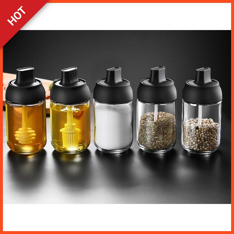 LỌ THỦY TINH ĐỰNG GIA VỊ KÈM MUỖNG 250ML