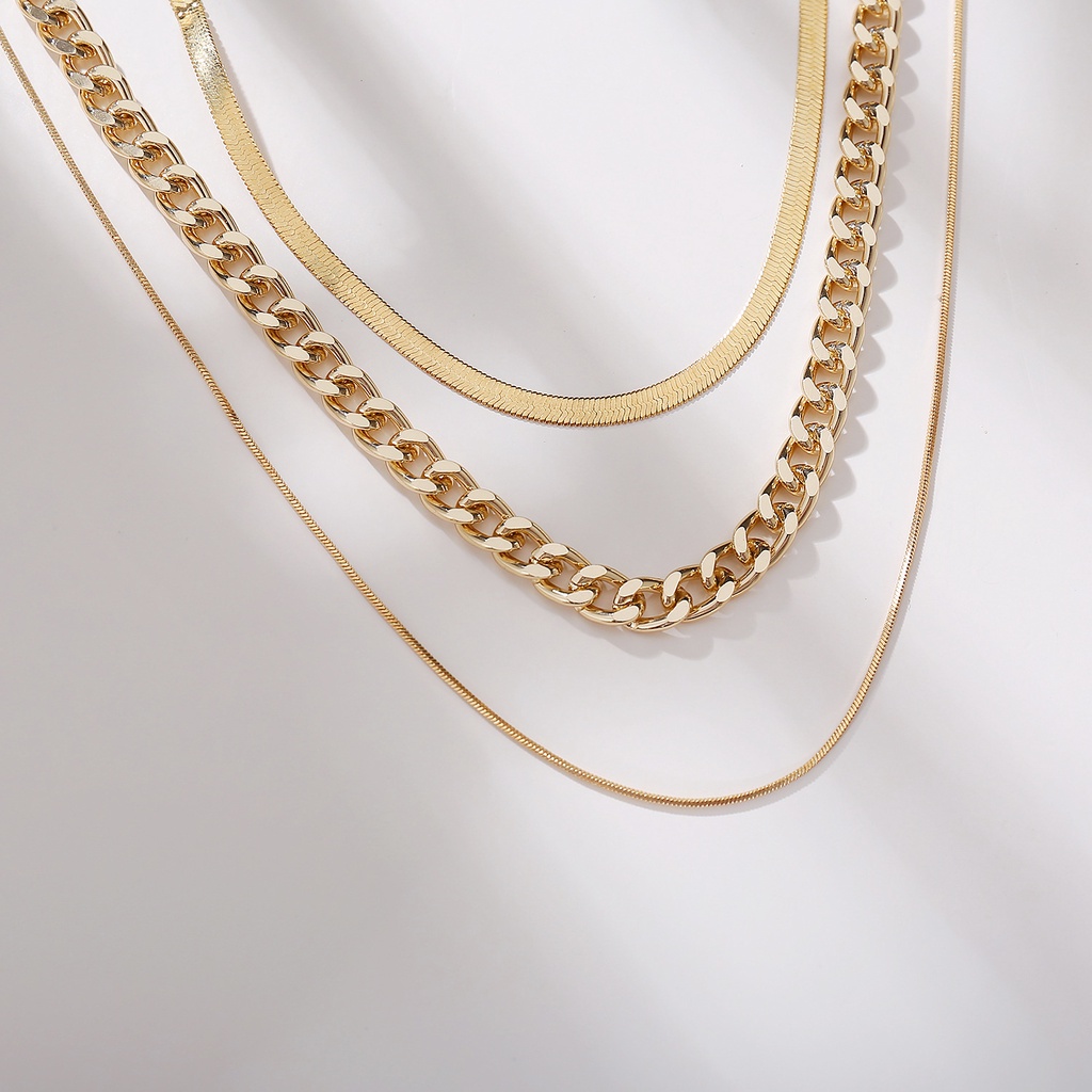 Vòng Cổ Choker Bằng Kim Loại Nhiều Lớp Phong Cách Hip Hop Thời Trang Cho Nữ