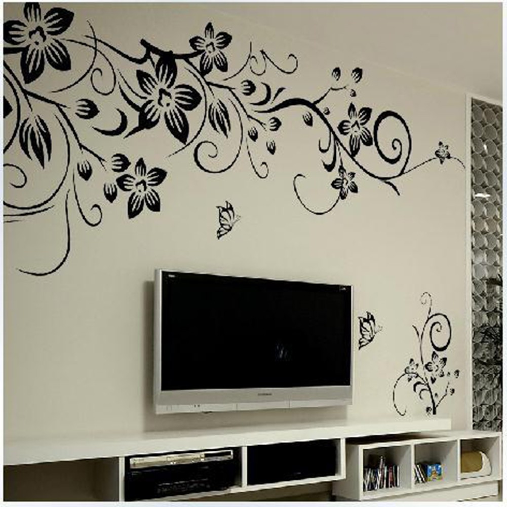 Decal dán tường Chống Thấm Nước Họa Tiết Hình Bông Hoa Dùng Trong Trang Trí Phòng