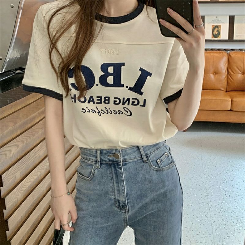 Áo phông nữ áo thun in chữ đơn giản style Hàn Quốc năng động