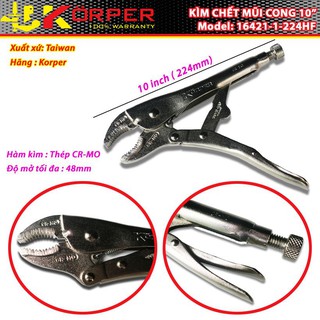 Kìm chết mũi cong 250mm Korper KP-16421-1-224
