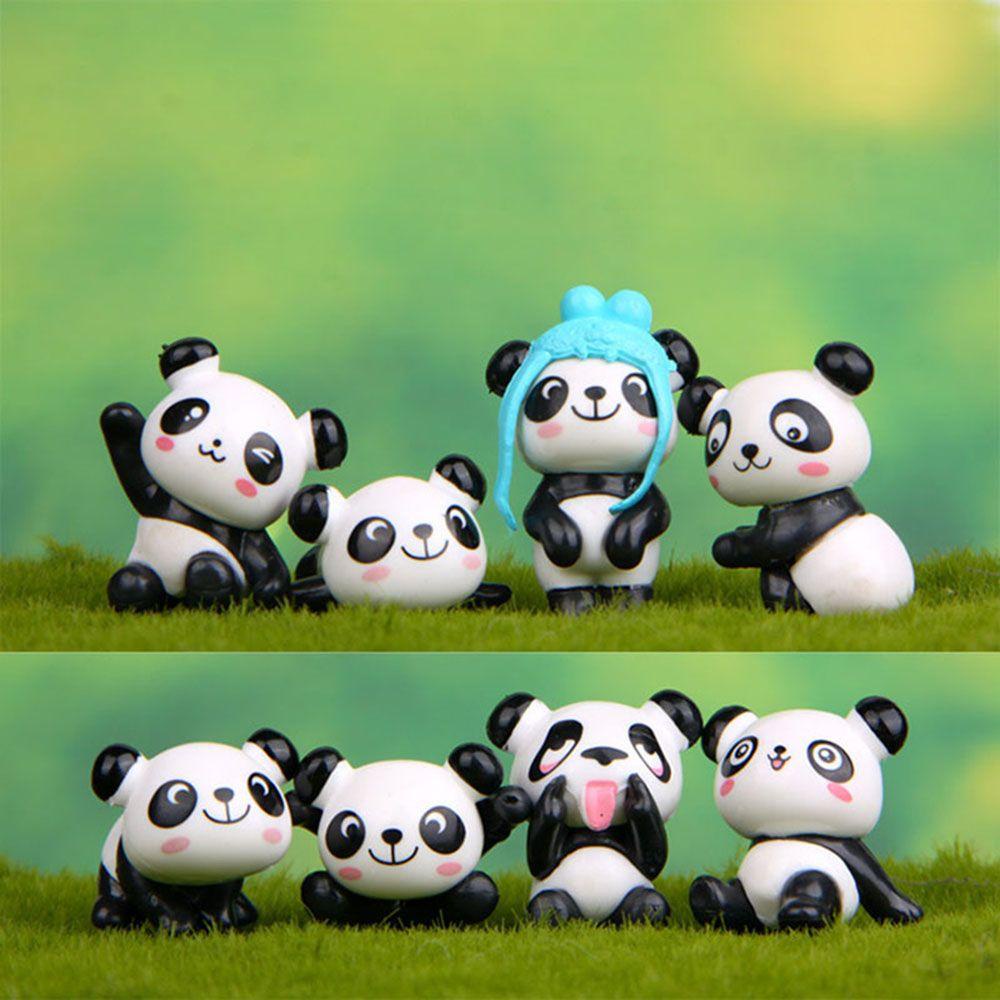 Set 8 Mô Hình Gấu Trúc Hoạt Hình Mini Trang Trí Tiểu Cảnh DIY|Áo Thun In Hình Vui Nhộn Phong Cách Trung Hoa
