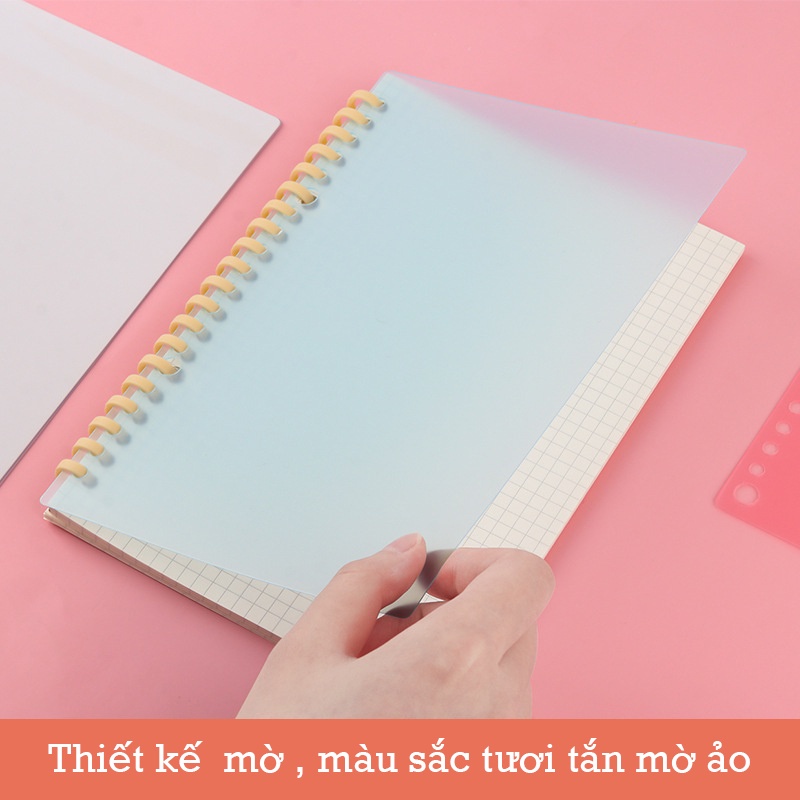 Bìa lá rời nhựa nhiều màu LIZAMO làm planer sổ còng đã đục lỗ bullet journal văn phòng phẩm khổ A4 A5 B5 CS178
