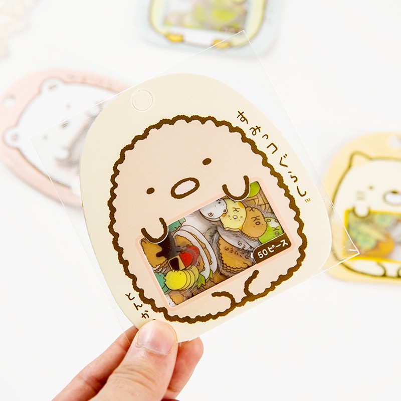 Sticker Summiko Gurashi Gói 55 Miếng PVC Trong Suốt Trang Trí Sổ Dễ Thương