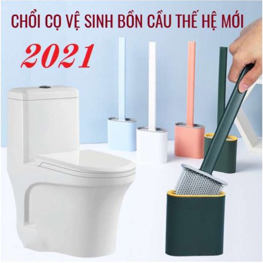 Chổi Cọ Toilet, Bồn Vệ Sinh Silicon Mềm Mại Kèm Cốc Thông Minh Cao Cấp Tiện Dụng