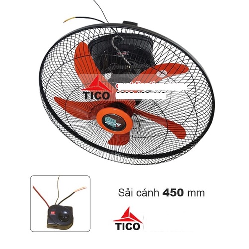 [Mã ELHA22 giảm 5% đơn 300K] Quạt đảo trần quay 360 độ Tico B500- hộp số