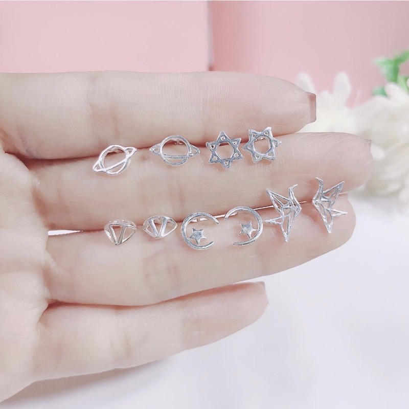 Bông tai bạc ta dáng nụ , khuyên tai bạc ta - Vàng Bạc Khải Khải