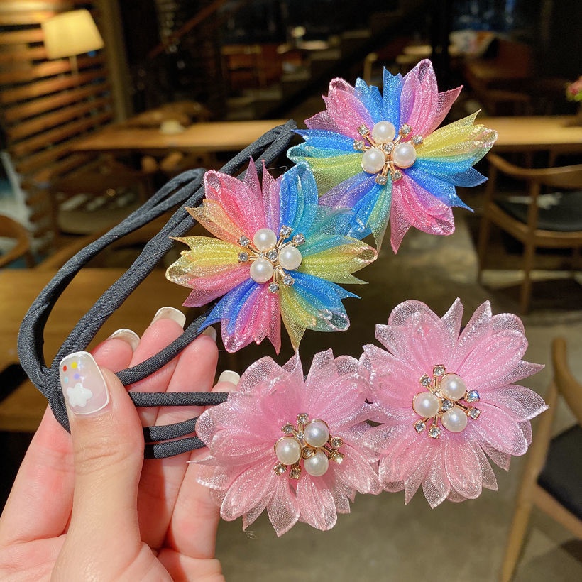 Dây Buộc Tóc Hình Bông Hoa Xinh Xắn Cho Bé Gái