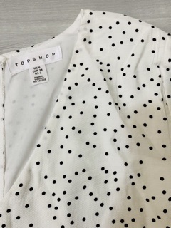 Váy midi trắng chấm bi nhỏ - form dài