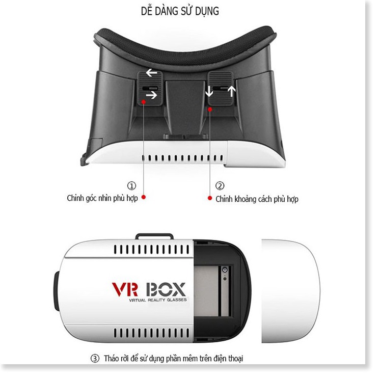 Kính thực tế ảo VR Box 🦋FreeShip🦋 Kính thực tế Ảo 3d vr box xem phim giải trí siêu đã - ADK
