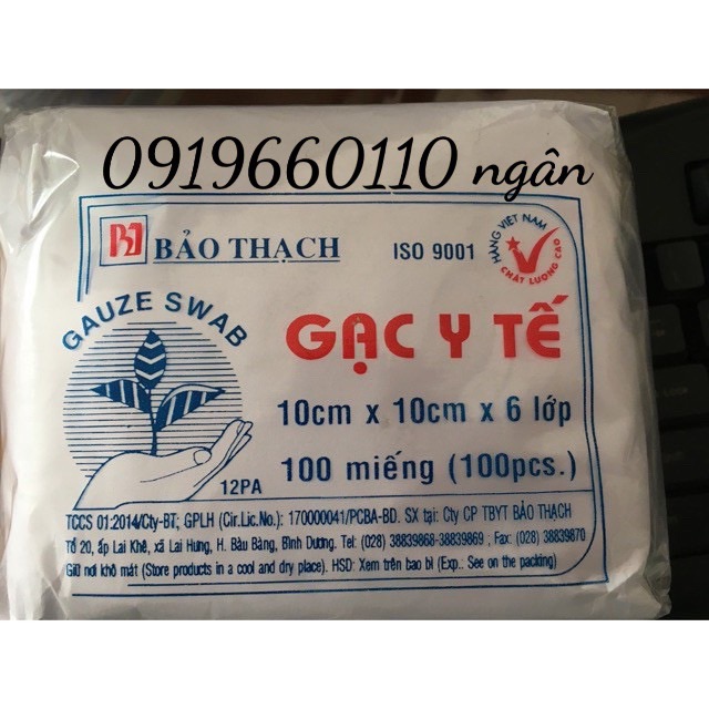 Gạc y tế Bảo Thạch bịch 100 miếng