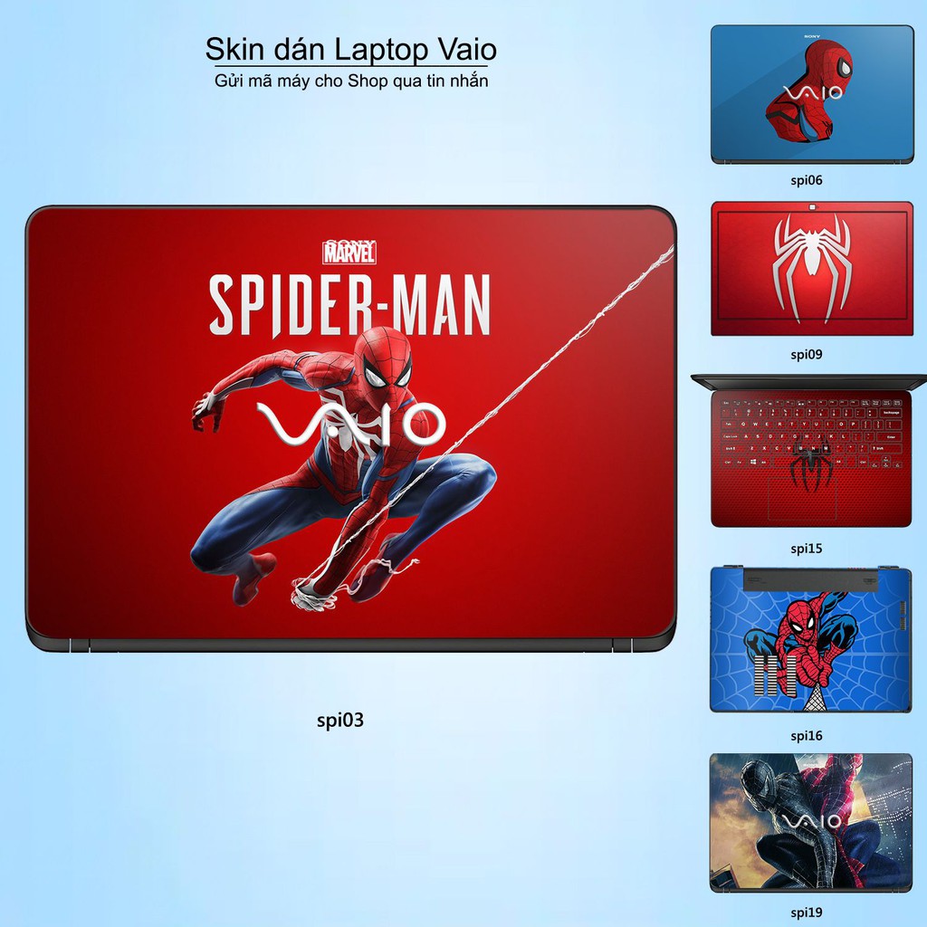 Skin dán Laptop Sony Vaio in hình người nhện Spiderman (inbox mã máy cho Shop)