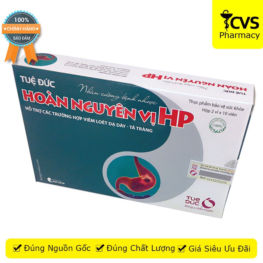 Tuệ Đức Hoàn Nguyên Vị HP - Viên Uống Hỗ Trợ Người Bị Viêm Loét Dạ Dày - cvspharmacy