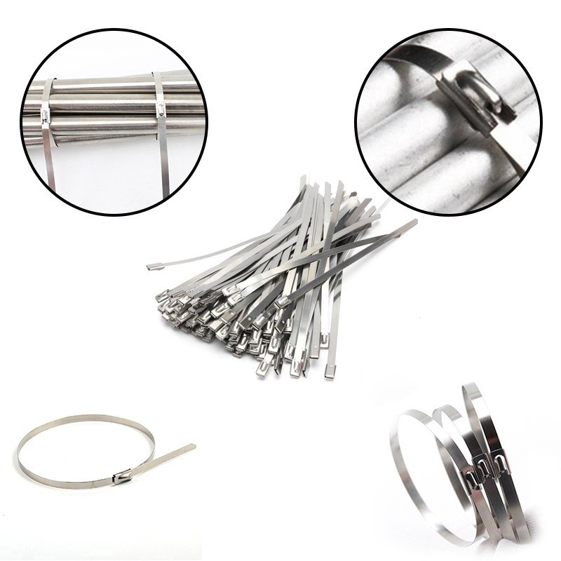 Bộ 20 dây khóa chất liệu kim loại thép không gỉ 304 11.8&quot; chất lượng tiện lợi dành cho ống pô