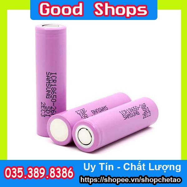 Pin SAMSUNG 18650 - 2600mAh Dùng Để Đóng Sạc Dự Phòng hoặc Pin Máy Khoan