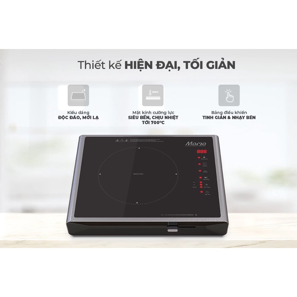 Bếp từ đơn cảm ứng Sunhouse Mama SHD6880, Công suất 2200W, Mặt kính Ceramic, Bảng điều khiểm cảm ứng, Bảo hành 24 tháng