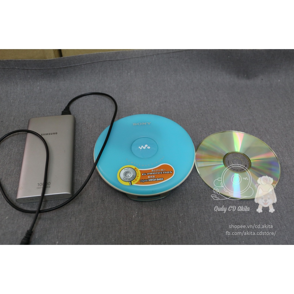 Máy nghe đĩa CD Sony Walkman D-EJ002 màu xanh