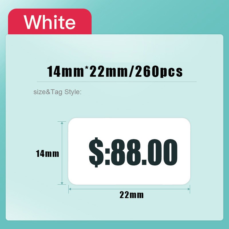 Bộ 10 cuộn Niimbot D11 260 giấy nhãn trắng cỡ 14x22mm