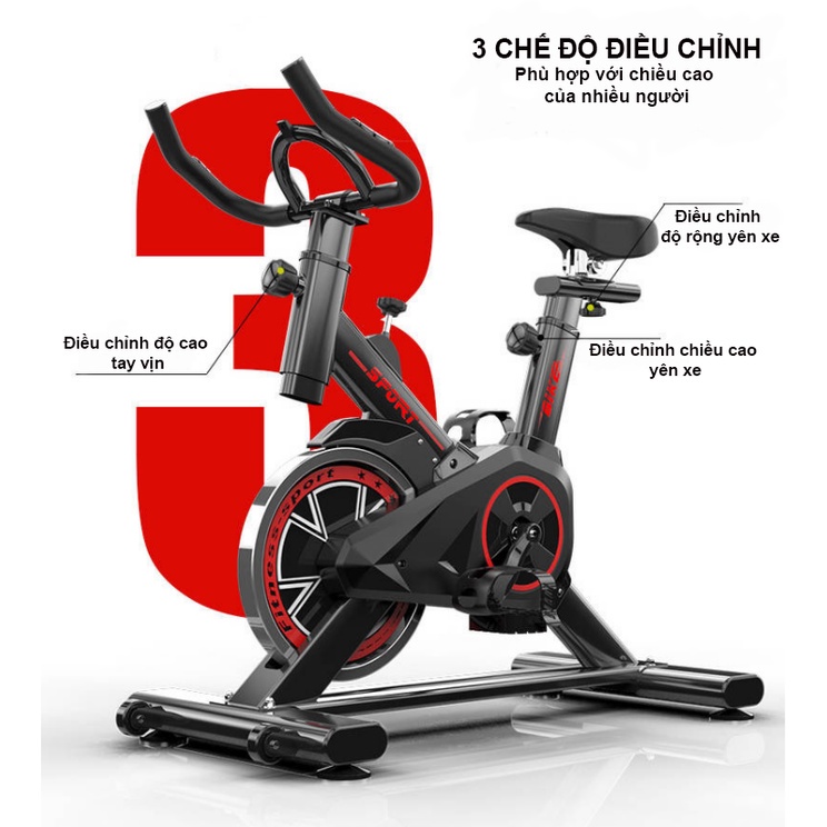 Xe Đạp Tập Thể Dục Tại Chỗ, Xe Đạp Thể Thao GYM Bike Sport Q7 Bàn Đạp Chống Trượt - Bảo Hành 12 Tháng